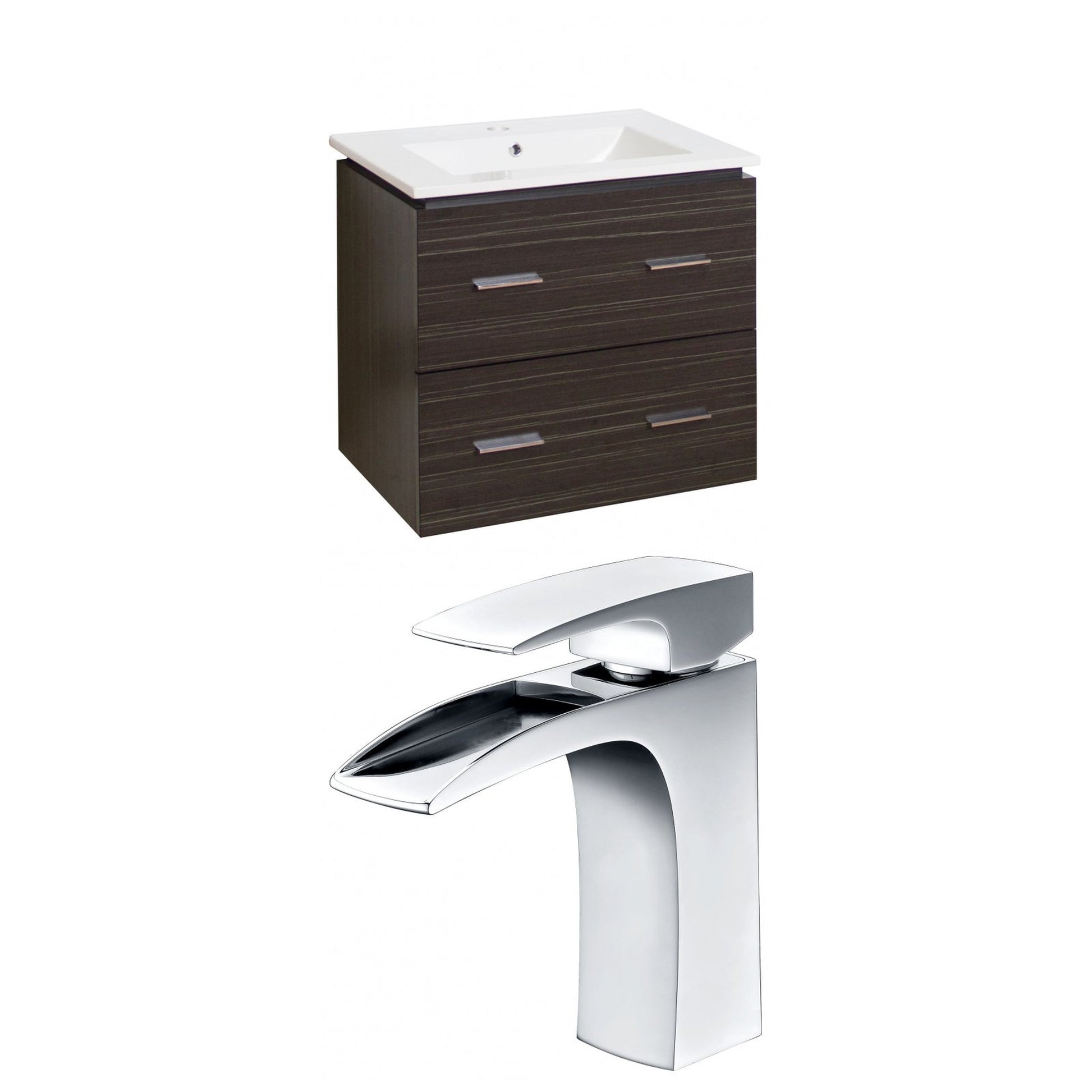American Imaginations AI-8396 24" Dawn Grey Rectangular Wall Mount Modern Vanity Set