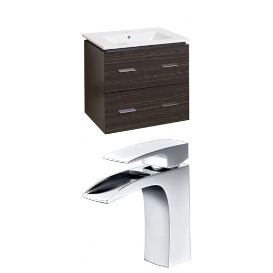 American Imaginations AI-8396 24" Dawn Grey Rectangular Wall Mount Modern Vanity Set