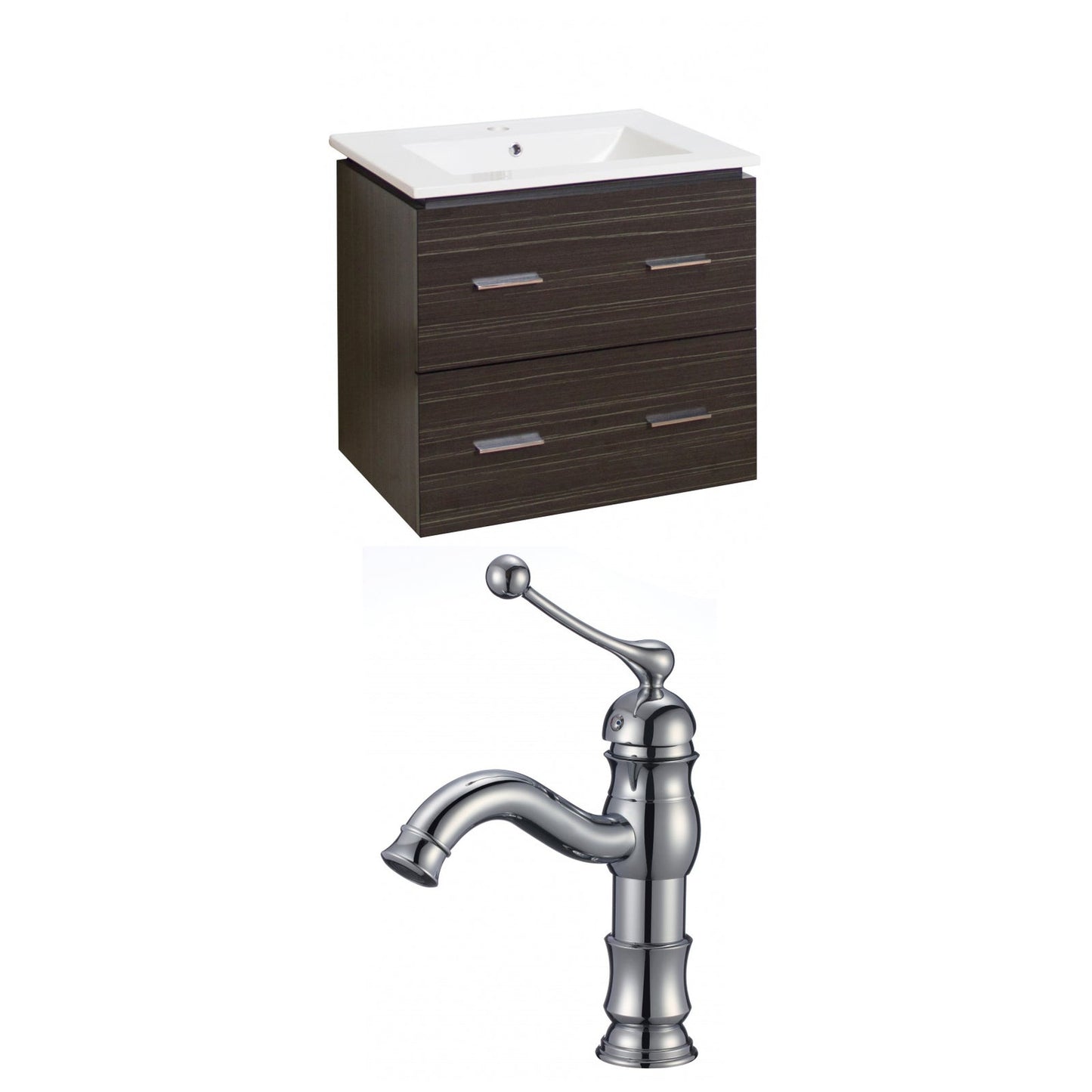 American Imaginations AI-8398 24" Dawn Grey Rectangular Wall Mount Modern Vanity Set