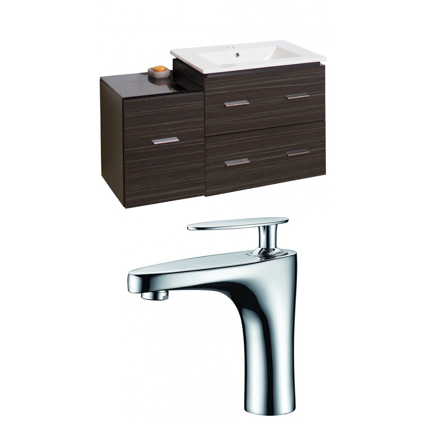 American Imaginations AI-8457 38" Dawn Grey Rectangular Wall Mount Modern Vanity Set