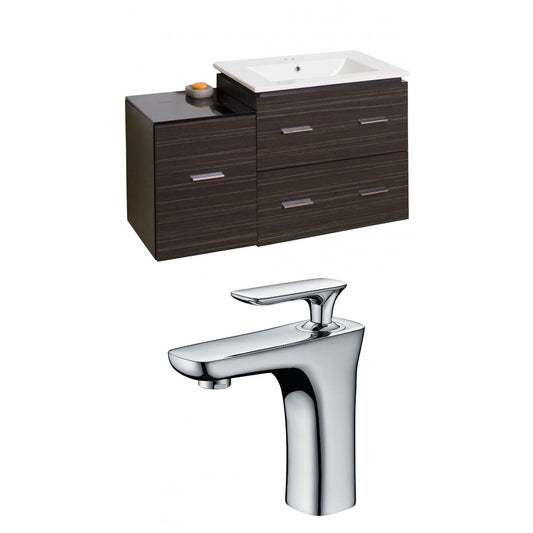 American Imaginations AI-8458 38" Dawn Grey Rectangular Wall Mount Modern Vanity Set