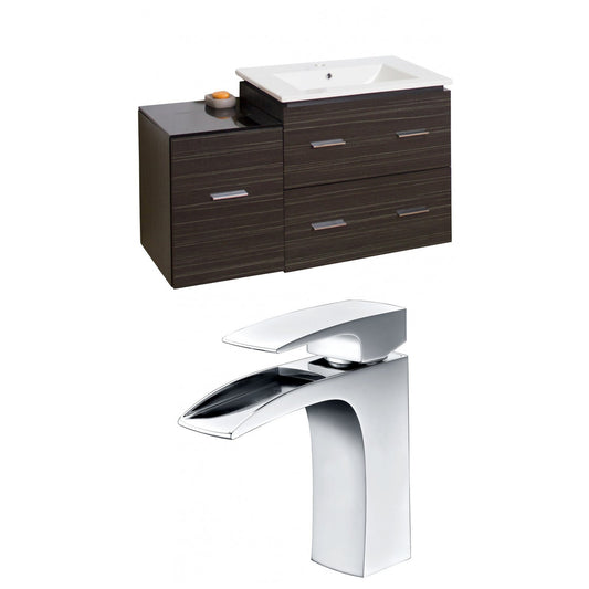 American Imaginations AI-8459 38" Dawn Grey Rectangular Wall Mount Modern Vanity Set