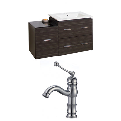 American Imaginations AI-8461 38" Dawn Grey Rectangular Wall Mount Modern Vanity Set