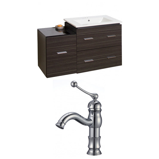 American Imaginations AI-8461 38" Dawn Grey Rectangular Wall Mount Modern Vanity Set