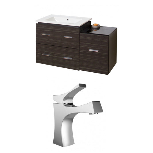 American Imaginations AI-9323 38" Dawn Grey Rectangular Wall Mount Modern Vanity Set