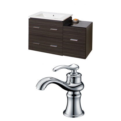 American Imaginations AI-9324 38" Dawn Grey Rectangular Wall Mount Modern Vanity Set