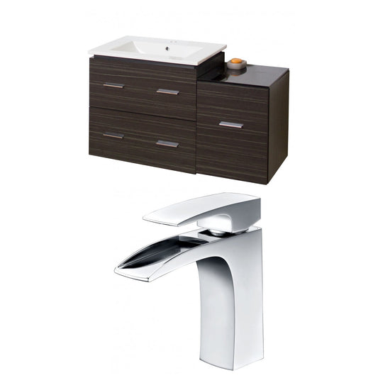 American Imaginations AI-9327 38" Dawn Grey Rectangular Wall Mount Modern Vanity Set