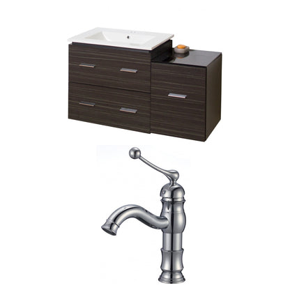 American Imaginations AI-9329 38" Dawn Grey Rectangular Wall Mount Modern Vanity Set