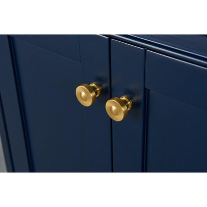 Ancerre Designs Audrey 48" 2-Door 9-Drawer Heritage Blue Bathroom Vanity With White Marble Vanity Top, Single Undermount Ceramic Sink, 4" Solid Wood Backsplash and Satin Brushed Gold Hardware