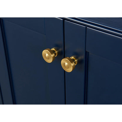 Ancerre Designs Audrey 60" 4-Door 6-Drawer Heritage Blue Bathroom Vanity With White Marble Vanity Top, Double Undermount Ceramic Sink, 4 Solid Wood Backsplash and Satin Brushed Gold Hardware