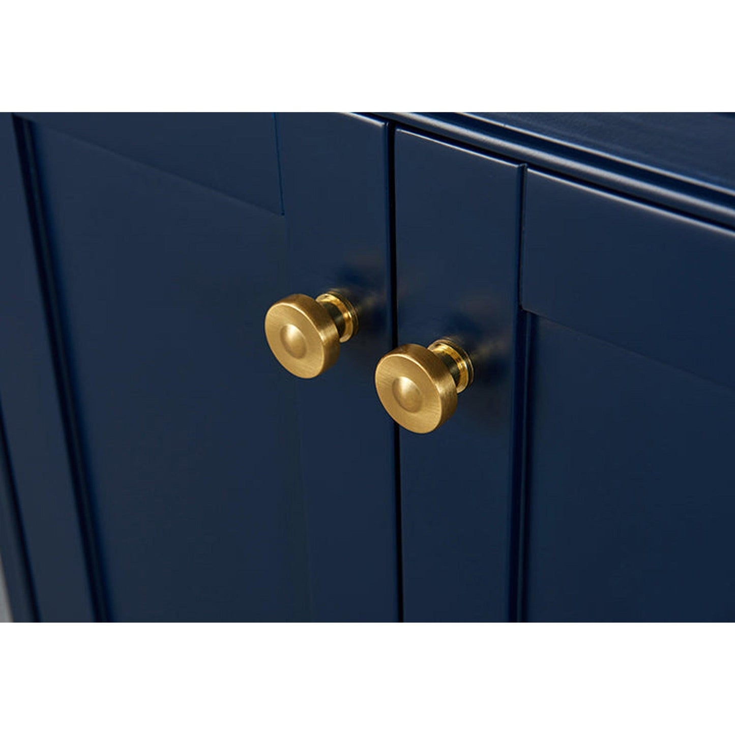 Ancerre Designs Audrey 72" 4-Door 6-Drawers Heritage Blue Bathroom Vanity With White Marble Vanity Top, Double Undermount Ceramic Sink, 4" Solid Wood Backsplash and Satin Brushed Gold Hardware