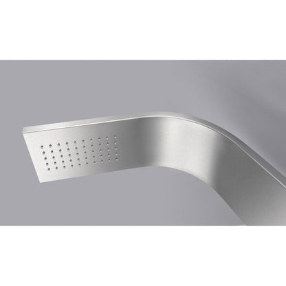 Anzzi Visor Series 60" Brushed Stainless Steel 4-Jetted Full Body Shower Panel With Heavy Rain Shower Head and Euro-Grip Hand Sprayer