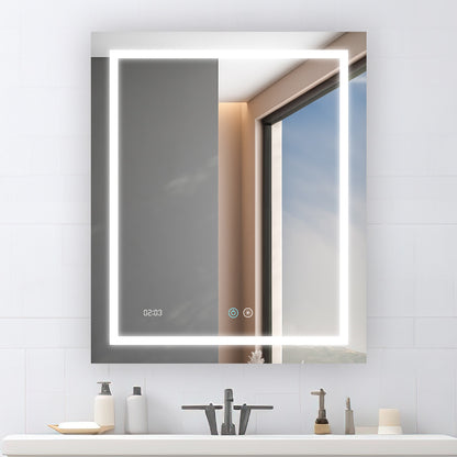 Aquadom Daytona 30" x 40" Rectangle Ultra-Slim Frame LED Lighted Bathroom Mirror With Defogger