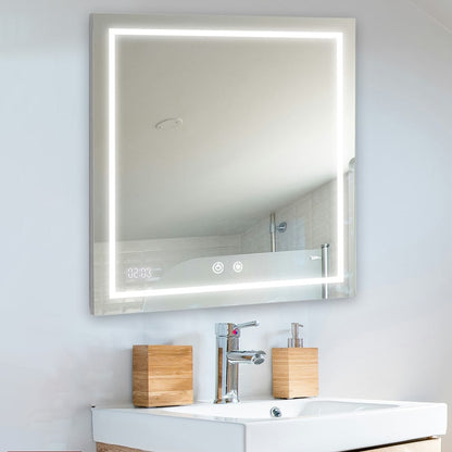 Aquadom Daytona 30" x 40" Rectangle Ultra-Slim Frame LED Lighted Bathroom Mirror With Defogger