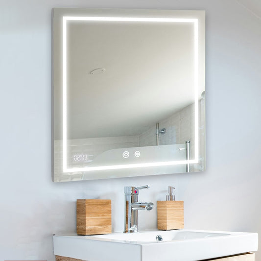Aquadom Daytona 30" x 40" Rectangle Ultra-Slim Frame LED Lighted Bathroom Mirror With Defogger