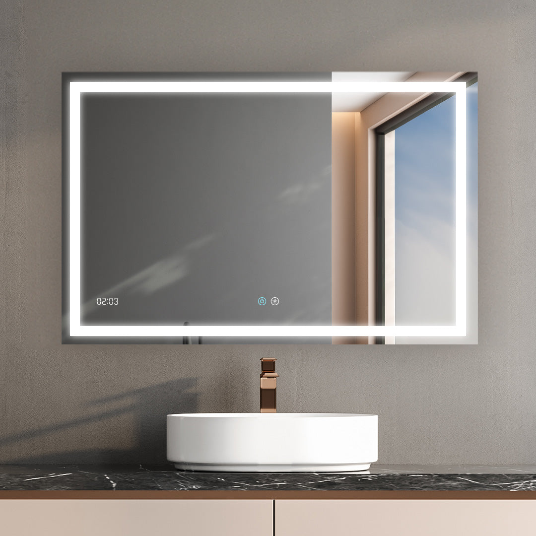 Aquadom Daytona 40" x 36" Rectangle Ultra-Slim Frame LED Lighted Bathroom Mirror With Defogger