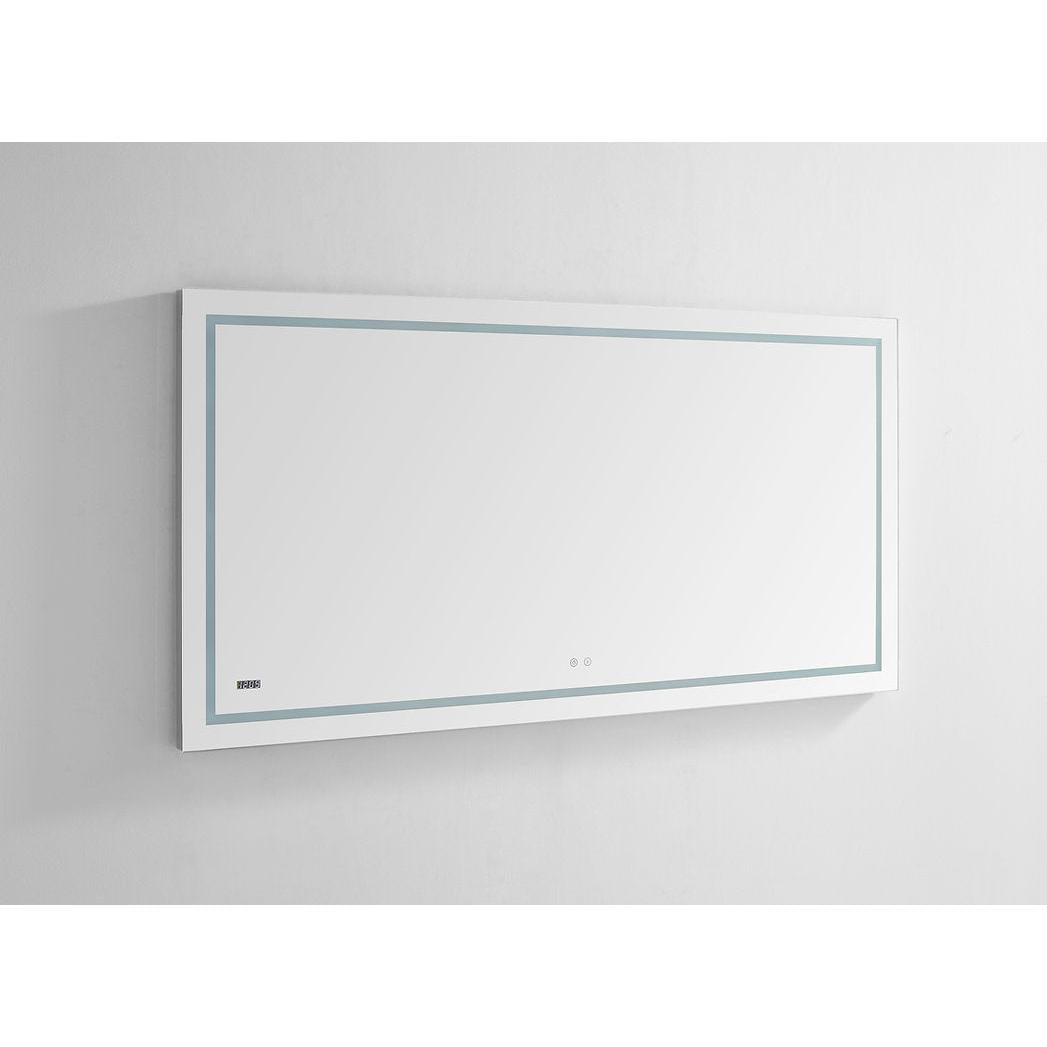 Aquadom Daytona 96" x 36" Rectangle Ultra-Slim Frame LED Lighted Bathroom Mirror With Defogger