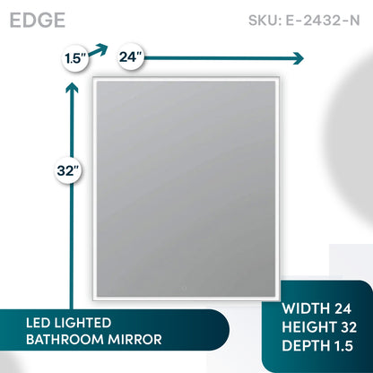 Aquadom Edge 24" x 32" LED Lighted Mirror