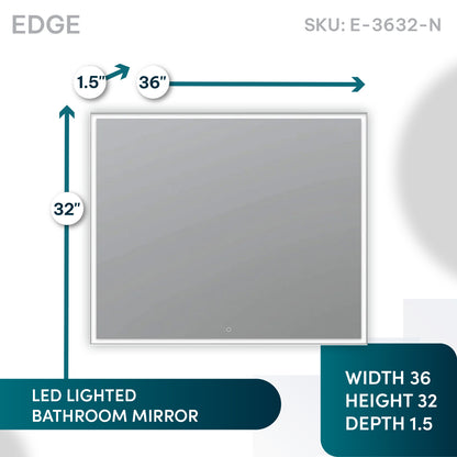 Aquadom Edge 36" x 32" LED Lighted Mirror