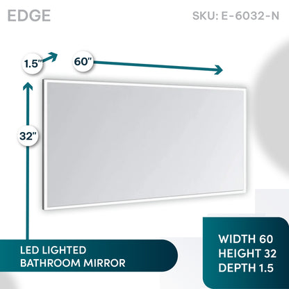 Aquadom Edge 60" x 32" LED Lighted Mirror