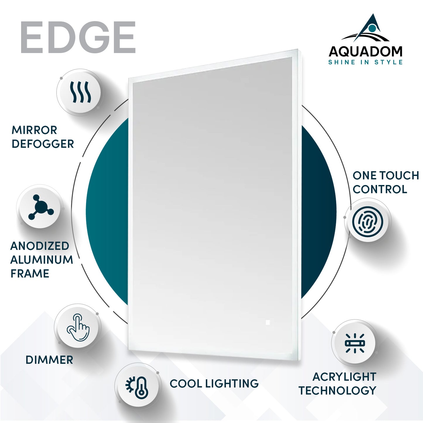 Aquadom Edge 84" x 32" LED Lighted Mirror