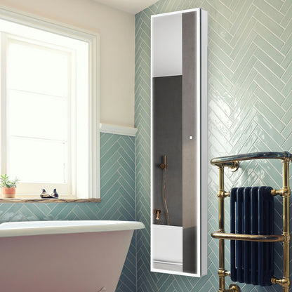 Aquadom Edge Royale 15" x 70" Right Hinged Medicine Cabinet With Lighting, Defogger, Integrated LED 3X Magnifying Mirror, 8mm Clear Adjustable Glass Shelves and Electrical Outlet With USB