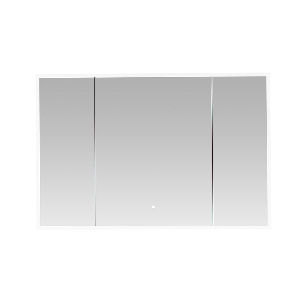 Aquadom Edge Royale 48" x 32" Triple-Door LED Lighted Medicine Cabinet With Defogger, Integrated LED 3X Magnifying Mirror, 8mm Clear Adjustable Glass Shelves and Electrical Outlet With USB