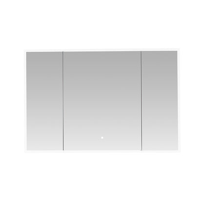 Aquadom Edge Royale 48" x 32" Triple-Door LED Lighted Medicine Cabinet With Defogger, Integrated LED 3X Magnifying Mirror, 8mm Clear Adjustable Glass Shelves and Electrical Outlet With USB