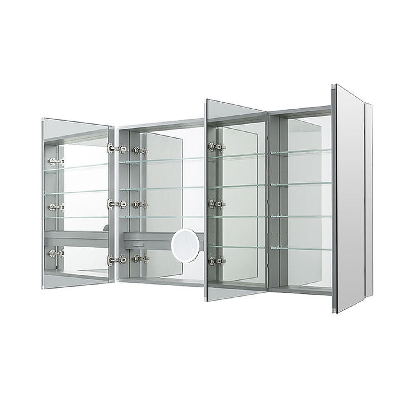 Aquadom Royal 60" x 30" Triple Door Medicine Cabinet With 3x LED Magnifying Mirror