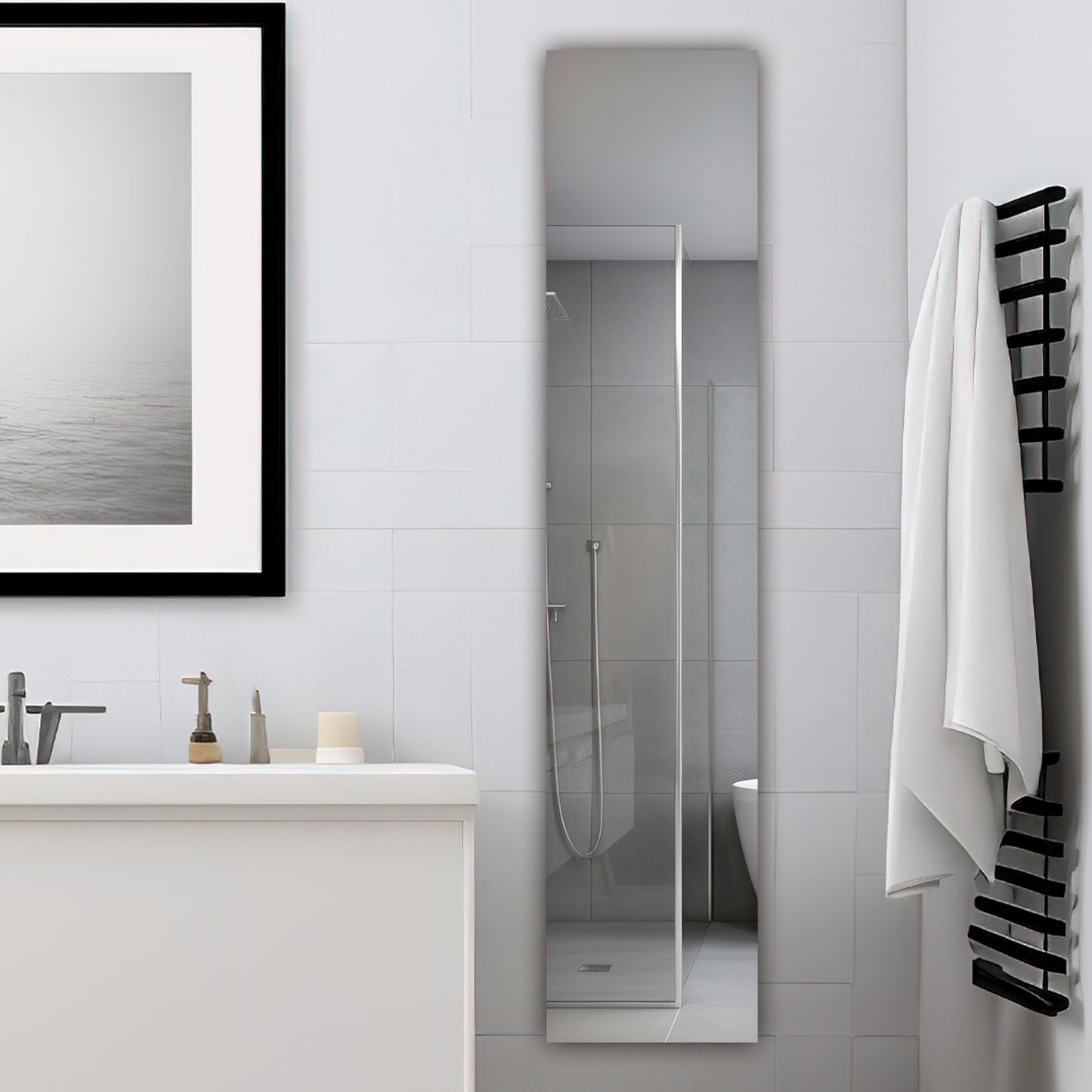 Aquadom Royale 15" x 70" Rectangular Left-Hinged Recessed or Surface Mount Medicine Cabinet With LED Lighting, Touch Screen Button, Defogger