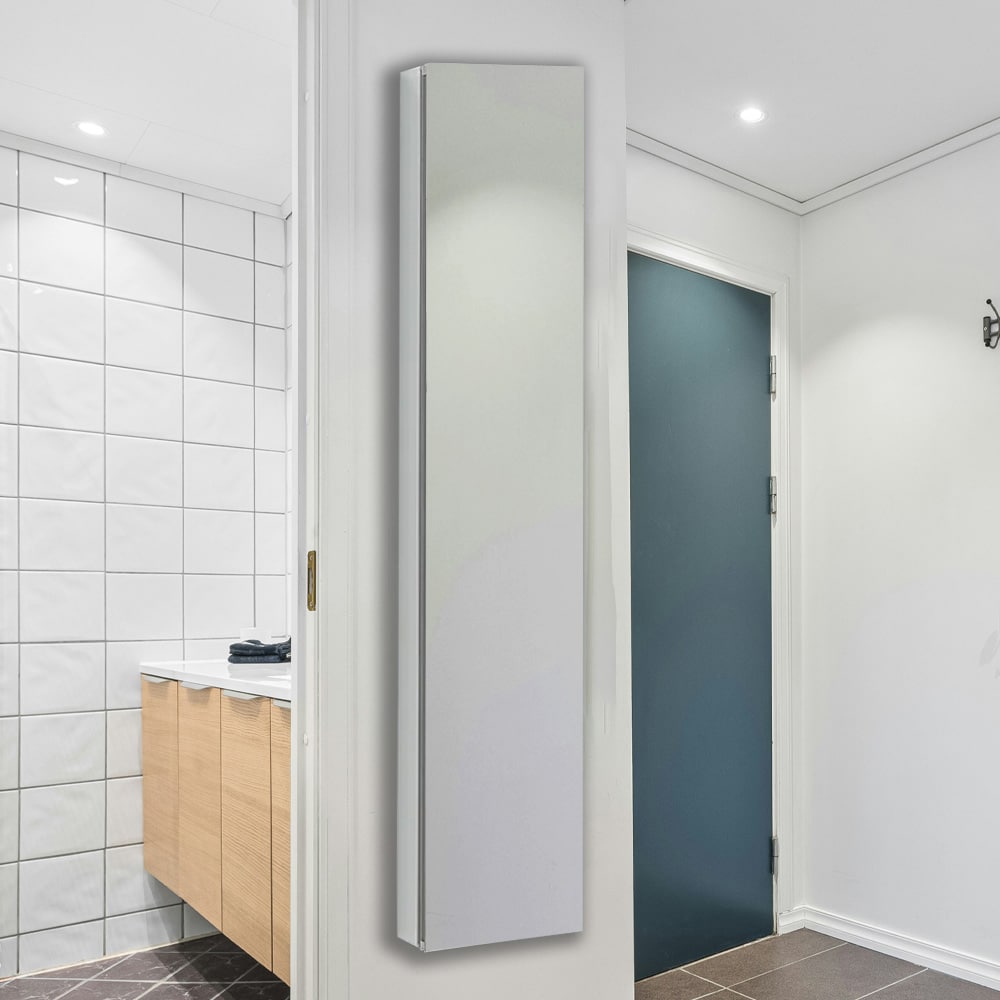 Aquadom Royale 15" x 70" Rectangular Right-Hinged Recessed or Surface Mount Medicine Cabinet With LED Lighting, Touch Screen Button, Defogger