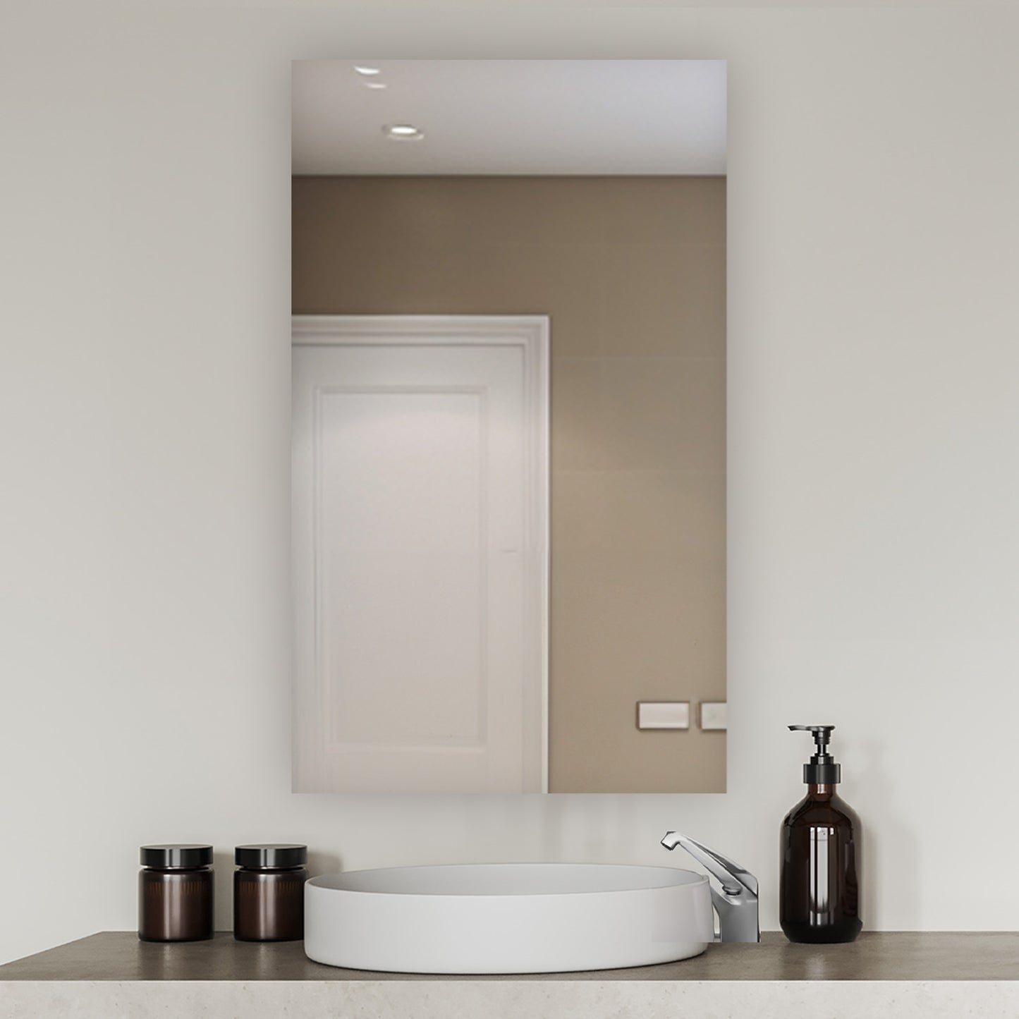 Aquadom Royale 24" x 30" Rectangular Left-Hinged Recessed or Surface Mount Medicine Cabinet With LED Lighting, Touch Screen Button, Defogger