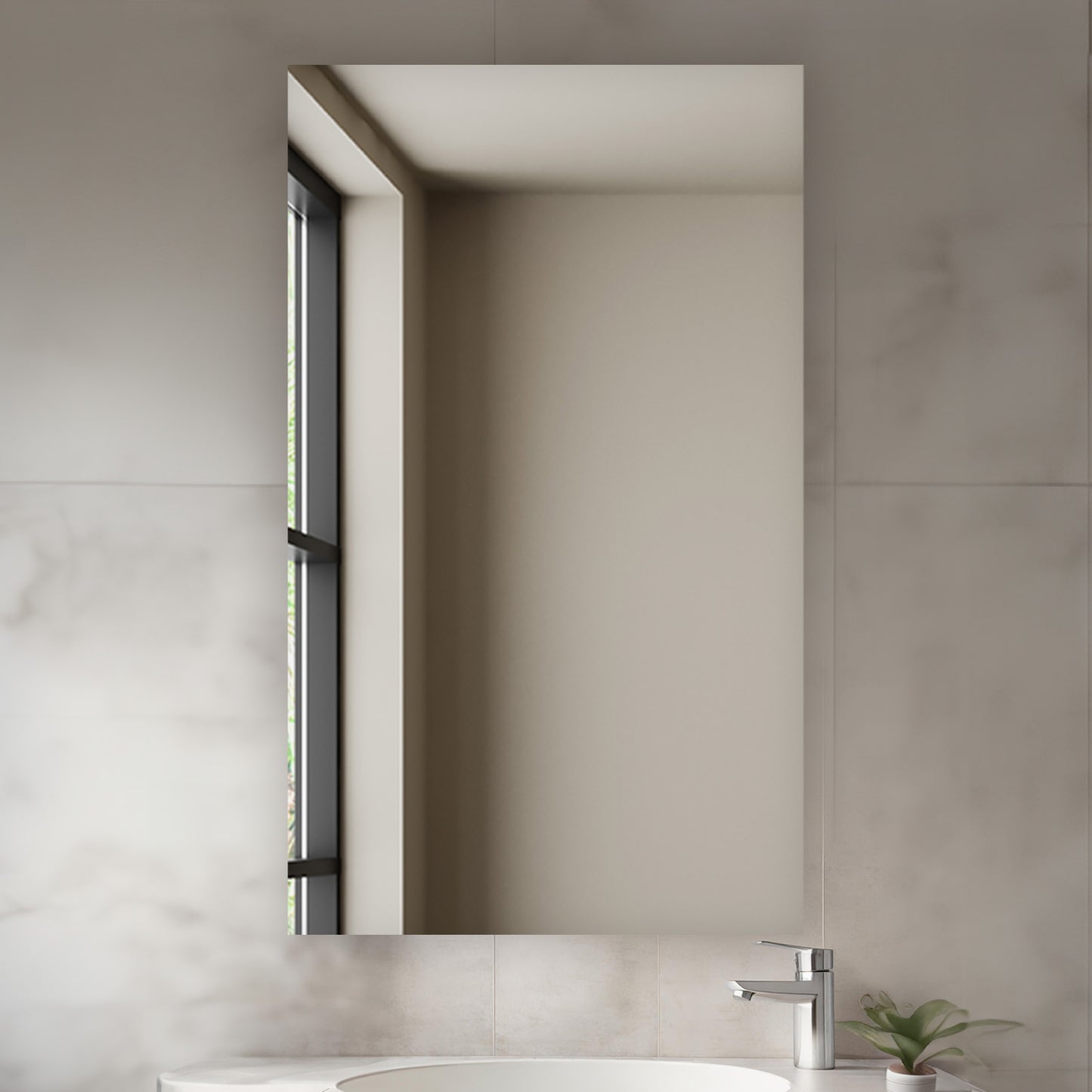 Aquadom Royale 24" x 40" Rectangular Right-Hinged Recessed or Surface Mount Medicine Cabinet With LED Lighting, Touch Screen Button, Defogger