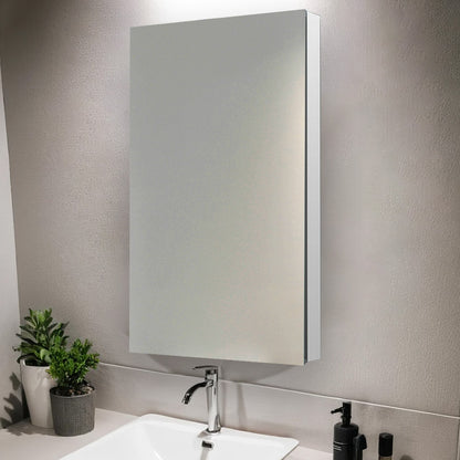 Aquadom Royale 24" x 40" Rectangular Right-Hinged Recessed or Surface Mount Medicine Cabinet With LED Lighting, Touch Screen Button, Defogger