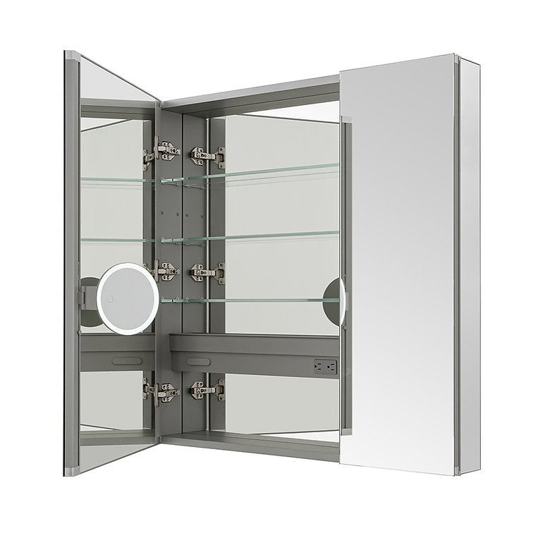 Aquadom Royale 30" x 36" Rectangular Double-Door Recessed or Surface Mount Medicine Cabinet