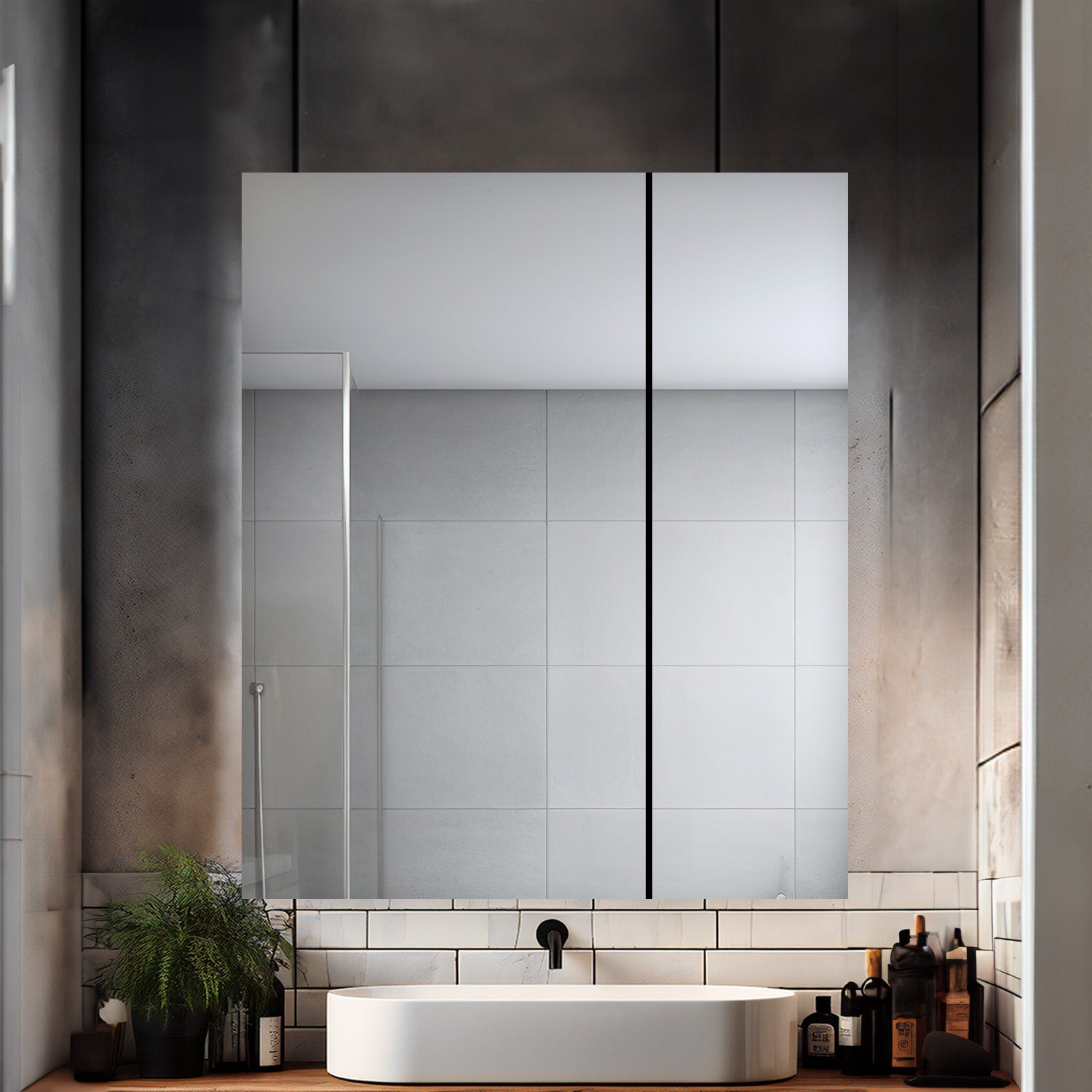 Aquadom Royale 30" x 36" Rectangular Double-Door Recessed or Surface Mount Medicine Cabinet