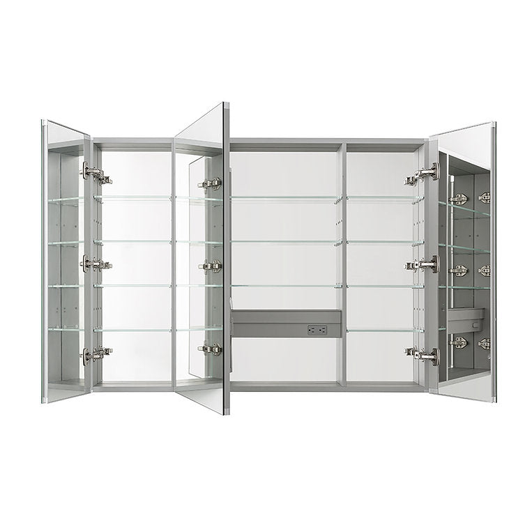Aquadom Royale 36" x 30" Rectangular Triple-Door Recessed or Surface Mount Medicine Cabinet