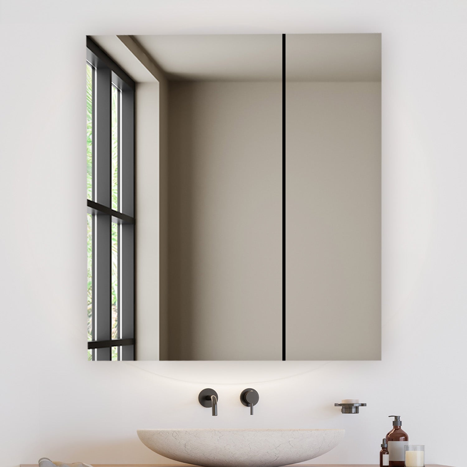 Aquadom Royale 36" x 36" Square Double-Door Recessed or Surface Mount Medicine Cabinet