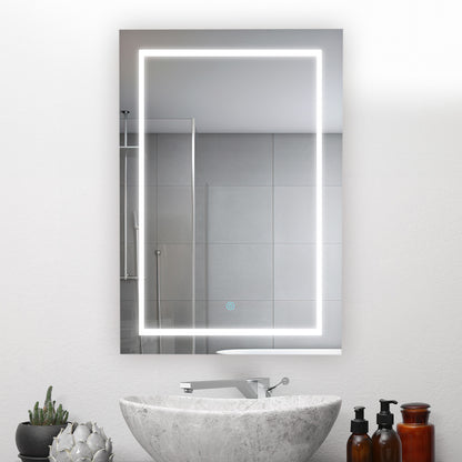 Aquadom Royale Basic Q 24" x 30" Rectangular Single View Left-Hinged Recessed or Surface Mount Medicine Cabinet With LED Lighting, Touch Screen Button, Dimmer