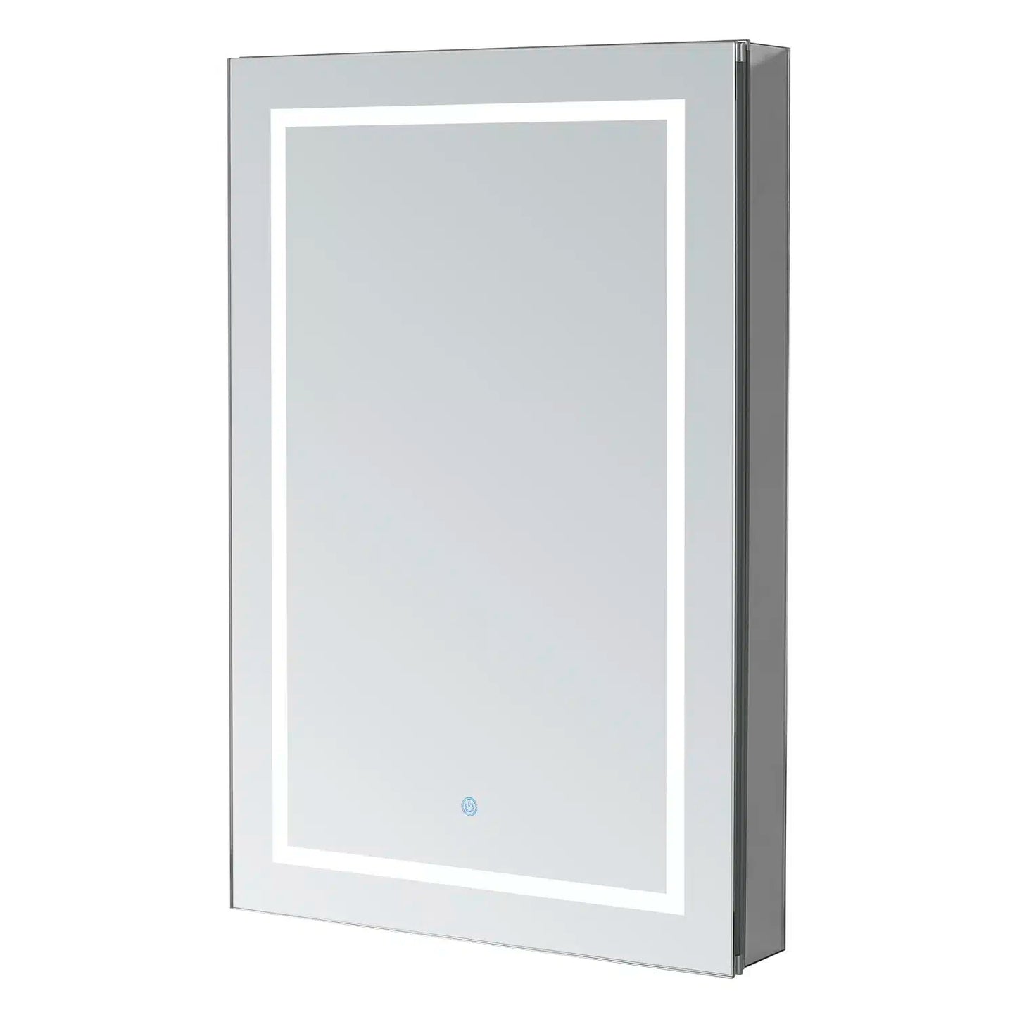 Aquadom Royale Basic Q 24" x 30" Rectangular Single View Left-Hinged Recessed or Surface Mount Medicine Cabinet With LED Lighting, Touch Screen Button, Dimmer