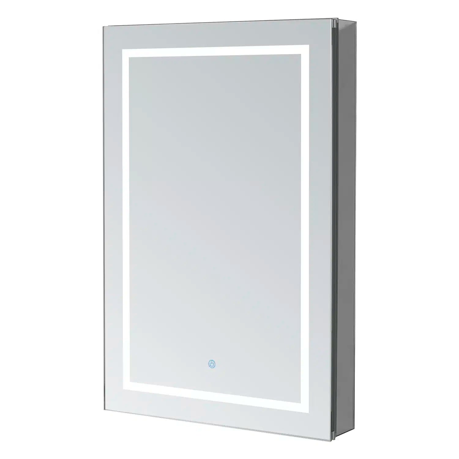 Aquadom Royale Basic Q 24" x 30" Rectangular Single View Left-Hinged Recessed or Surface Mount Medicine Cabinet With LED Lighting, Touch Screen Button, Dimmer