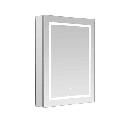 Aquadom Royale Basic Q 24" x 30" Rectangular Single View Right-Hinged Recessed or Surface Mount Medicine Cabinet With LED Lighting, Touch Screen Button, Dimmer