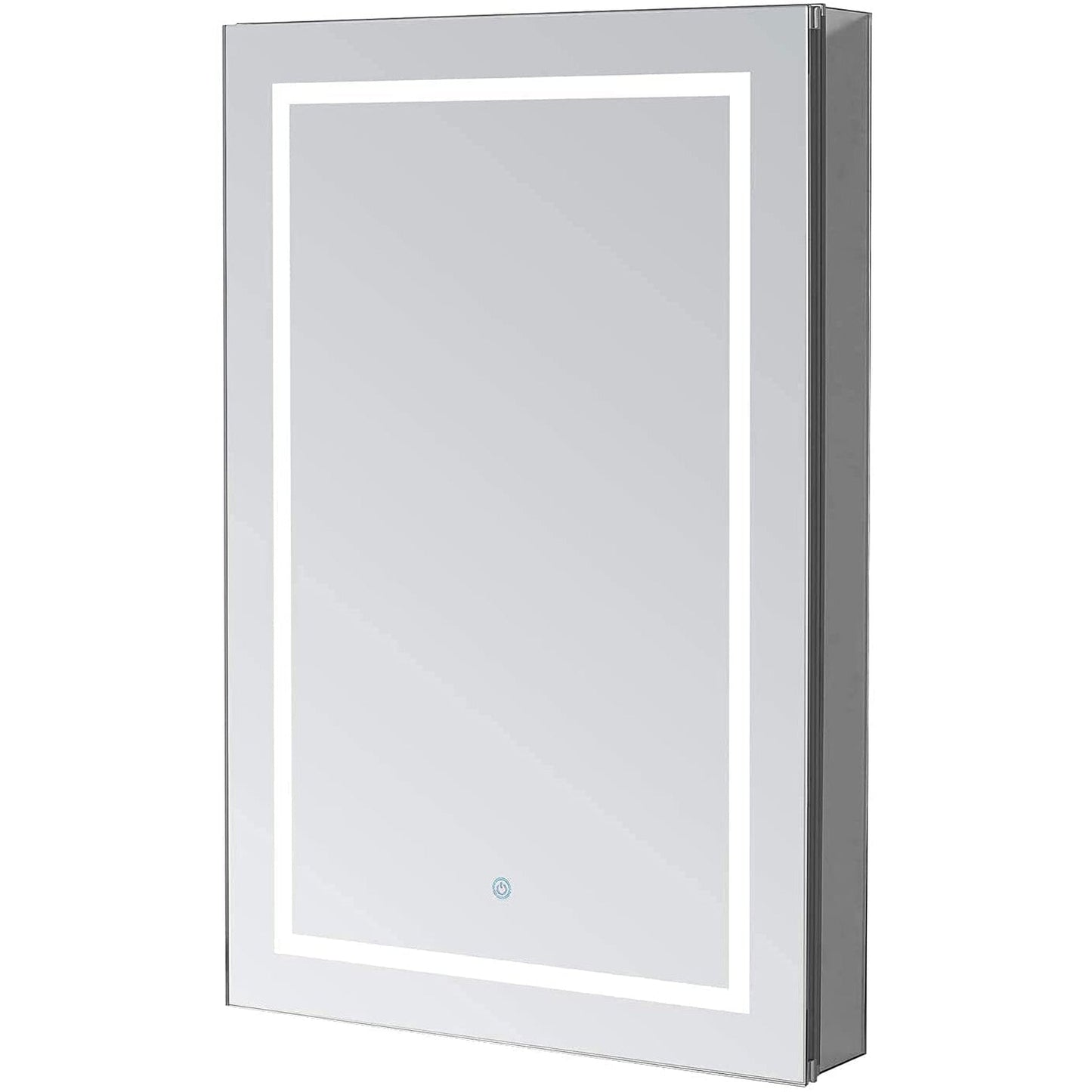 Aquadom Royale Plus 24" x 30" Extra Depth Rectangle Recessed or Surface Mount Single View Left Hinged LED Lighted Bathroom Medicine Cabinet With Defogger, Electrical Outlet, Magnifying Mirror