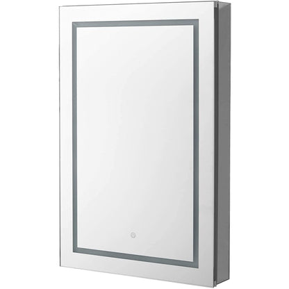 Aquadom Royale Plus 24" x 30" Extra Depth Rectangle Recessed or Surface Mount Single View Left Hinged LED Lighted Bathroom Medicine Cabinet With Defogger, Electrical Outlet, Magnifying Mirror
