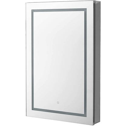 Aquadom Royale Plus 24" x 30" Extra Depth Rectangular Recessed or Surface Mount Single View Right Hinged LED Lighted Bathroom Medicine Cabinet With Defogger, Electrical Outlet, Magnifying Mirror