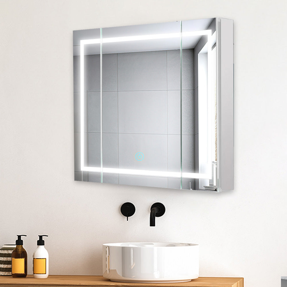 Aquadom Royale Plus 36" x 30" LED Lighted Medicine Cabinet With Defogger, Integrated LED 3X Magnifying Mirror and Electrical Outlet With USB