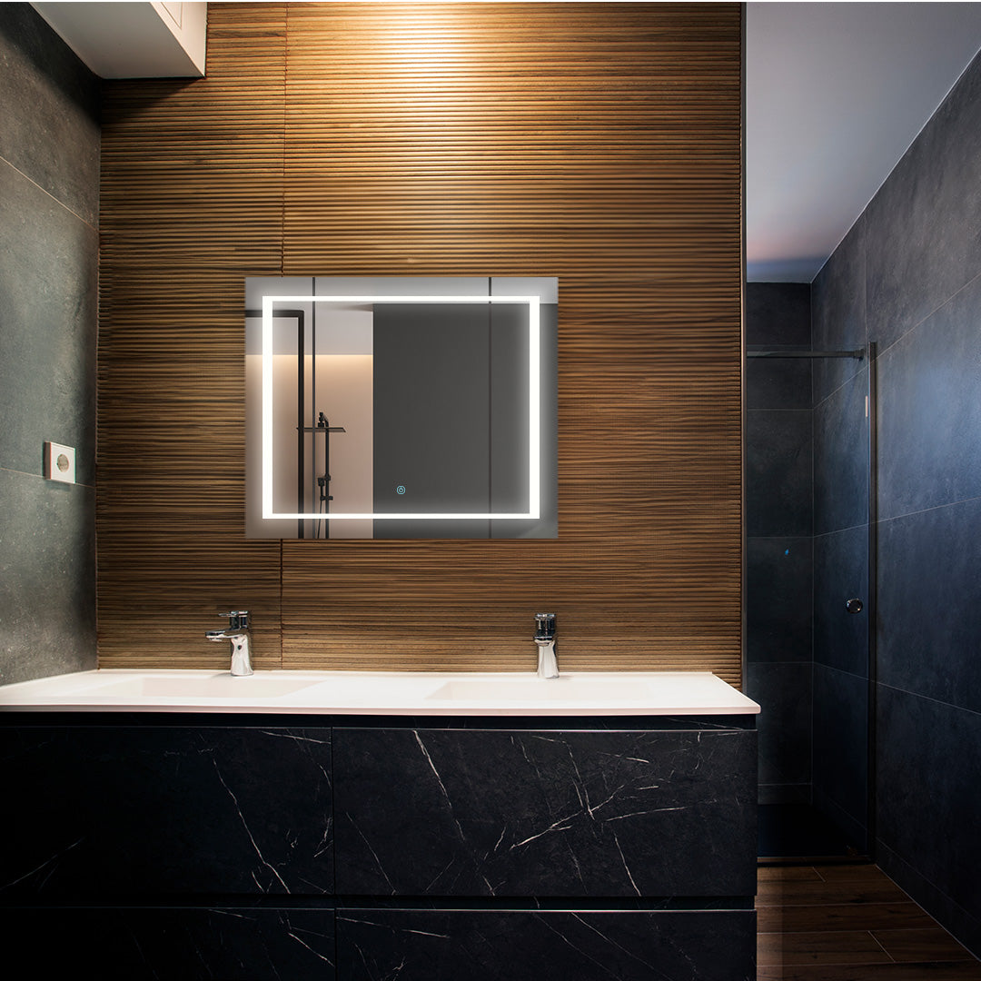 Aquadom Royale Plus 40" x 30" Triple-Door LED Lighted Medicine Cabinet With Defogger, Integrated LED 3X Magnifying Mirror and Electrical Outlet With USB