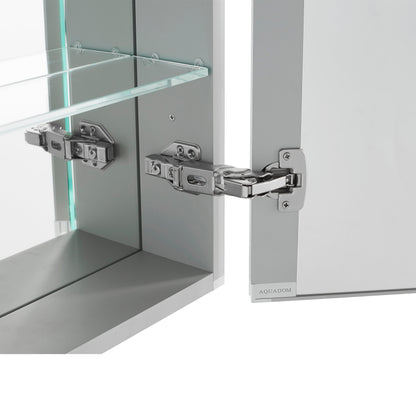 Aquadom Royale Plus 48" x 30" LED Lighted Medicine Cabinet With Defogger, Integrated LED 3X Magnifying Mirror and Electrical Outlet With USB