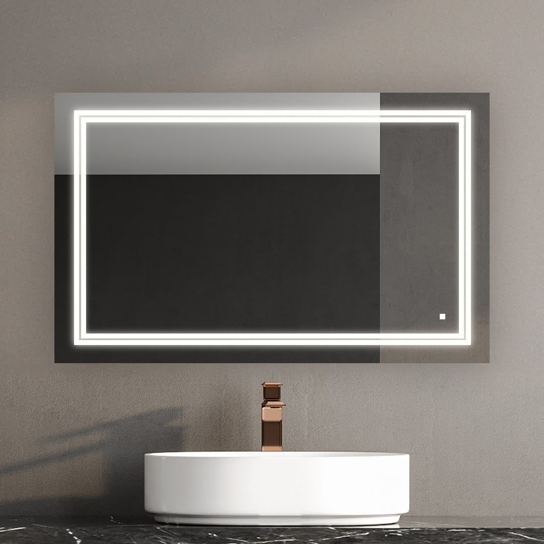 Aquadom SOHO 40" x 30" Rectangle Ultra-Slim Frame LED Lighted Bathroom Mirror With Defogger