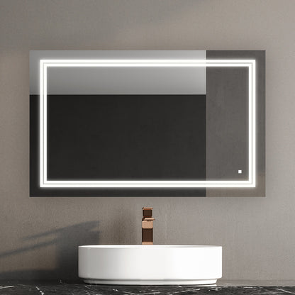 Aquadom SOHO 40" x 30" Rectangle Ultra-Slim Frame LED Lighted Bathroom Mirror With Defogger